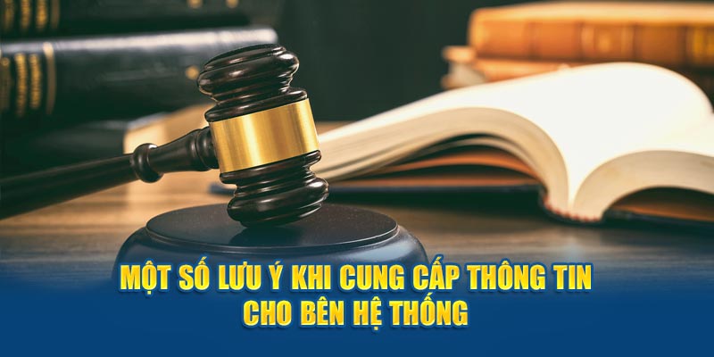 Một số lưu ý khi cung cấp thông tin cho bên hệ thống